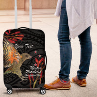 Personalised New Zealand Kea Luggage Cover Nestor Notabilis With Harakeke Maori Pattern