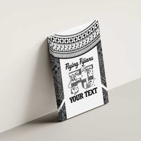 Custom Fiji Tapa Rugby Canvas Wall Art Flying Fijian Black And White Version