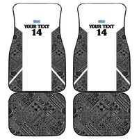 Custom Fiji Tapa Rugby Car Mats Flying Fijian Black And White Version