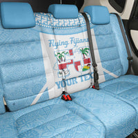 Custom Fiji Tapa Rugby Back Car Seat Cover Flying Fijian Blue And White Version