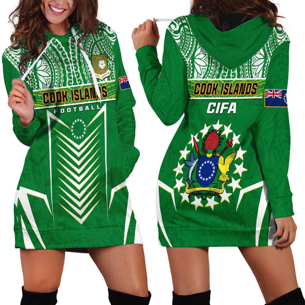 Cook Islands Football Hoodie Dress Go Kuki Airani Polynesian Sporty Style LT14 - Polynesian Pride