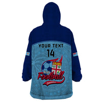 Personalised Fiji Football Wearable Blanket Hoodie Fijian Tapa Pattern Sporty Style LT14 - Polynesian Pride