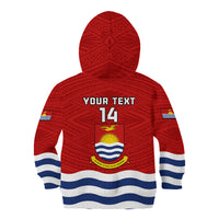 Personalised Kiribati Football Kid Hoodie Polynesian Pattern Mix Kiribatian Flag LT14 - Polynesian Pride