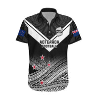 Aotearoa Football Hawaiian Shirt Go New Zealand Maori Fern Pattern LT14 Black - Polynesian Pride