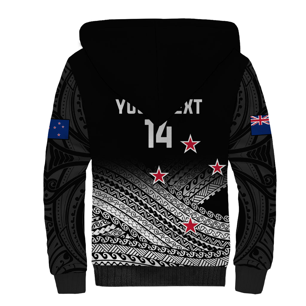 Personalised Aotearoa Football Sherpa Hoodie Go New Zealand Maori Fern Pattern LT14 - Polynesian Pride