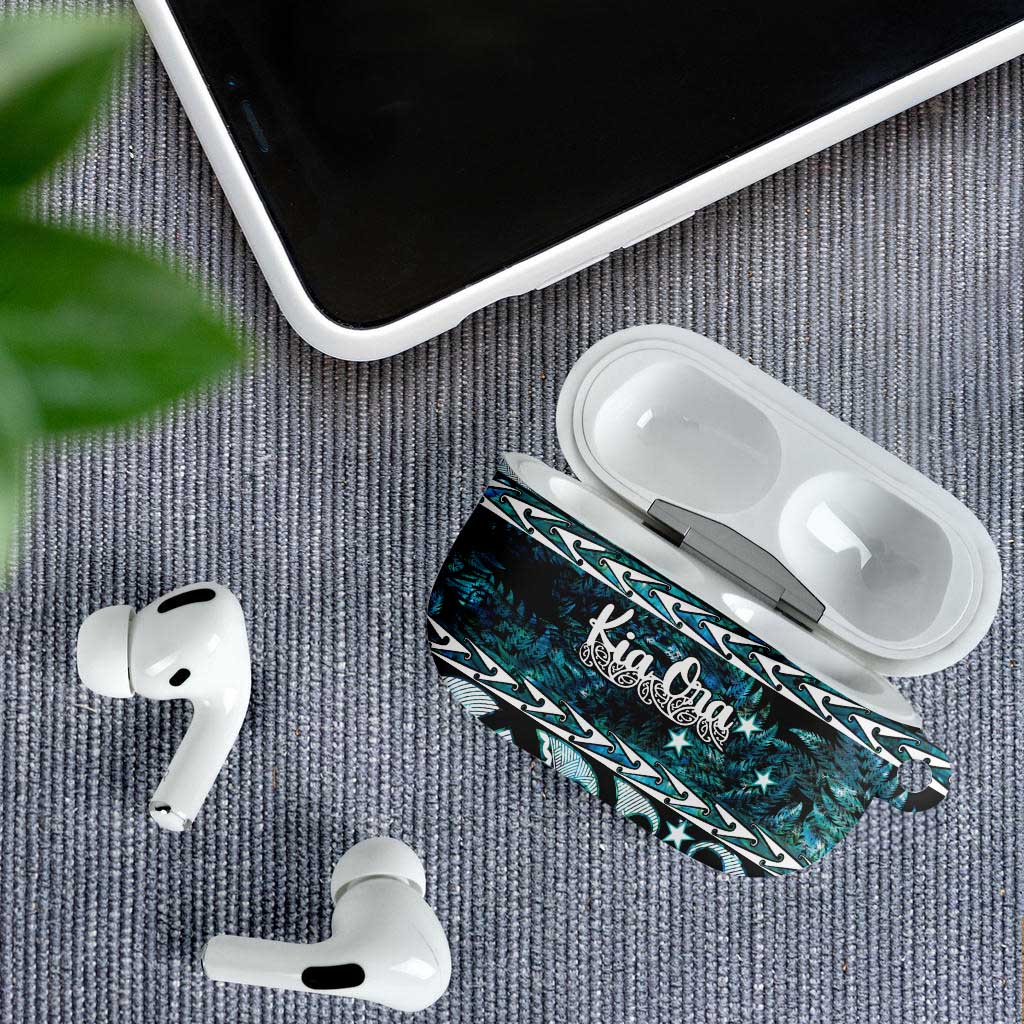 Kia Ora New Zealand AirPods Case Aotearoa Proud Maori Paua Shell Silver Fern - Polynesian Pride