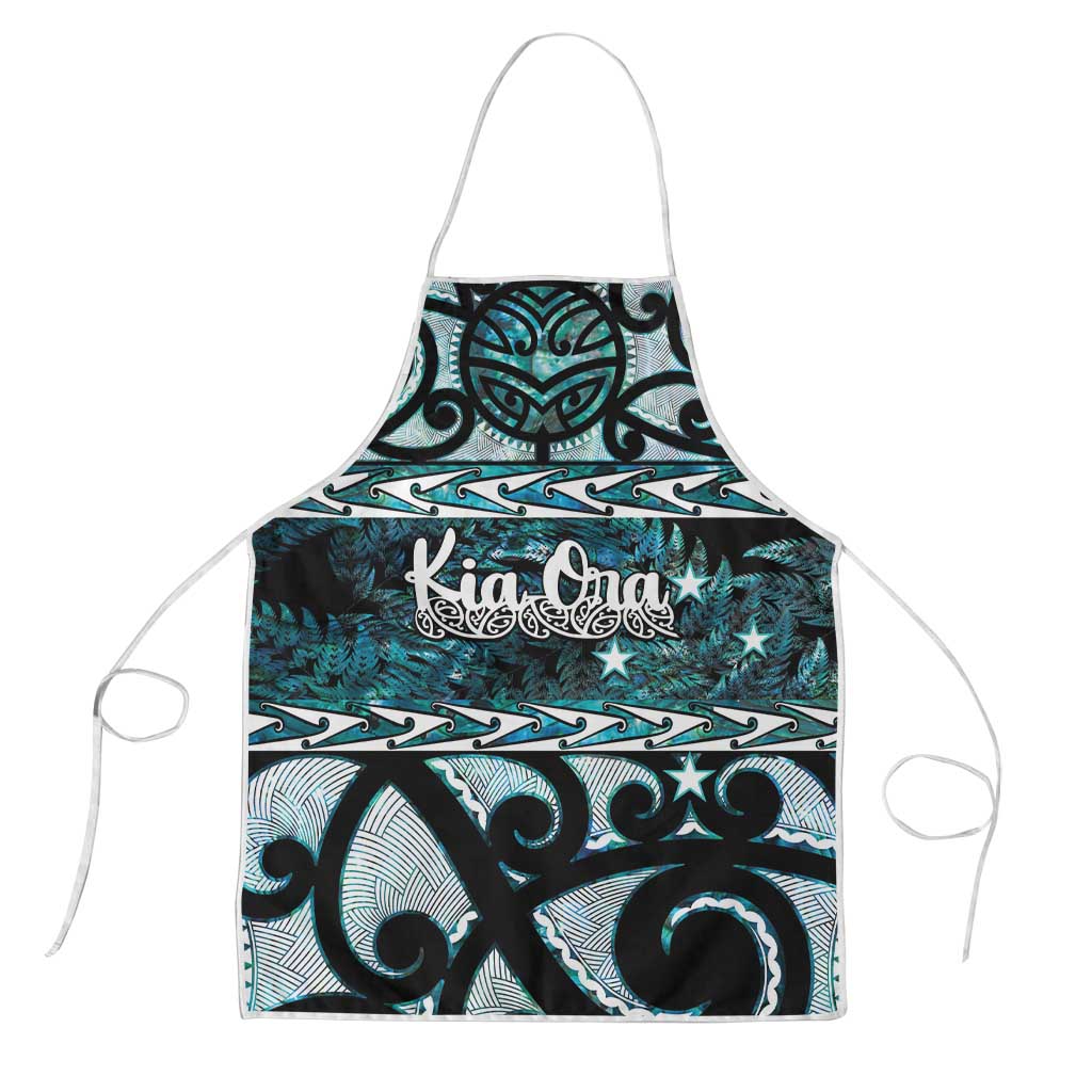 Kia Ora New Zealand Apron Aotearoa Proud Maori Paua Shell Silver Fern - Polynesian Pride