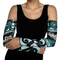 Kia Ora New Zealand Arm Sleeves Aotearoa Proud Maori Paua Shell Silver Fern - Polynesian Pride