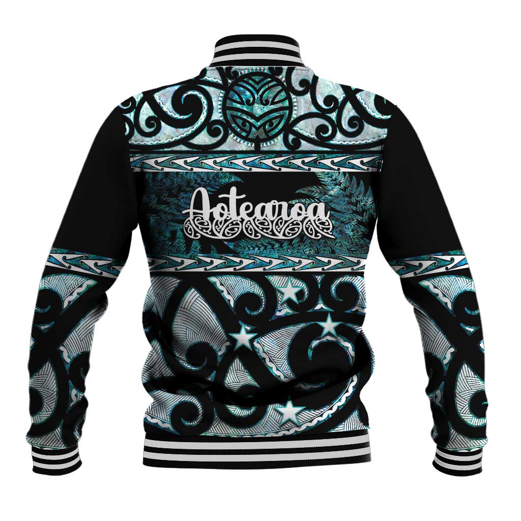 Kia Ora New Zealand Baseball Jacket Aotearoa Proud Maori Paua Shell Silver Fern - Polynesian Pride