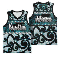 Kia Ora New Zealand Basketball Jersey Aotearoa Proud Maori Paua Shell Silver Fern - Polynesian Pride