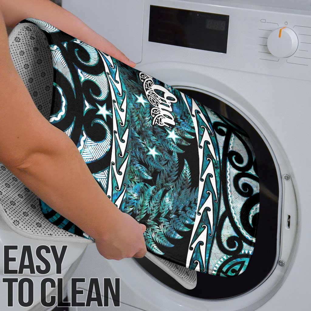 Kia Ora New Zealand Bathroom Set Aotearoa Proud Maori Paua Shell Silver Fern - Polynesian Pride