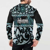 Kia Ora New Zealand Button Sweatshirt Aotearoa Proud Maori Paua Shell Silver Fern - Polynesian Pride