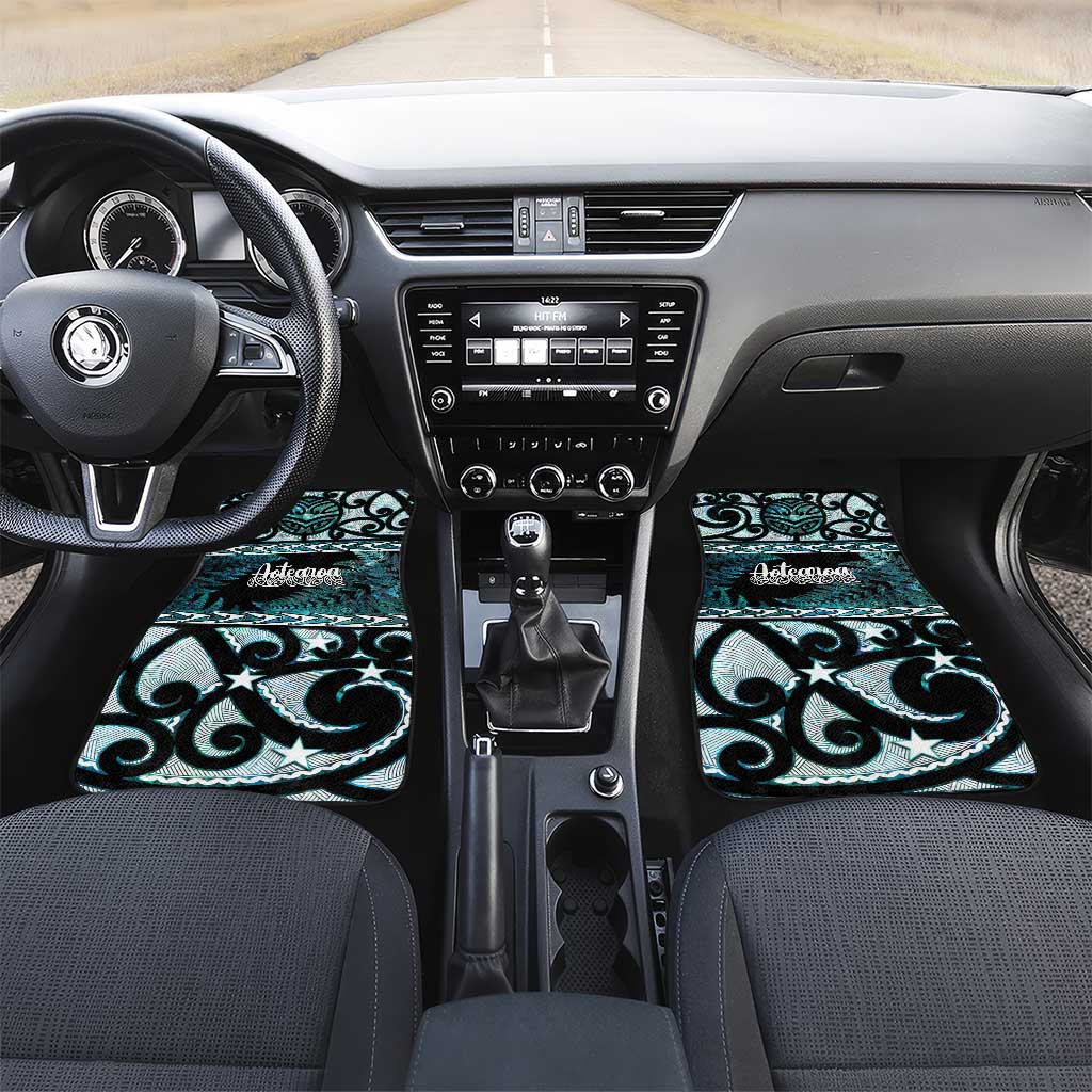 Kia Ora New Zealand Car Mats Aotearoa Proud Maori Paua Shell Silver Fern - Polynesian Pride