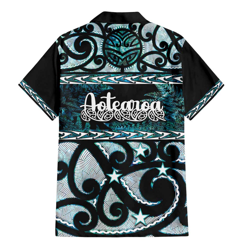 Kia Ora New Zealand Family Matching Mermaid Dress and Hawaiian Shirt Aotearoa Proud Maori Paua Shell Silver Fern - Polynesian Pride