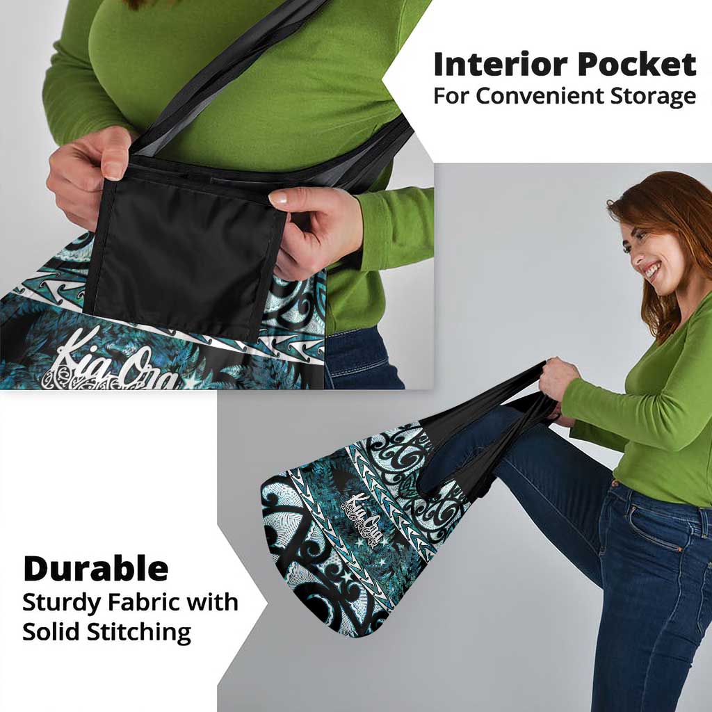 Kia Ora New Zealand Grocery Bag Aotearoa Proud Maori Paua Shell Silver Fern - Polynesian Pride