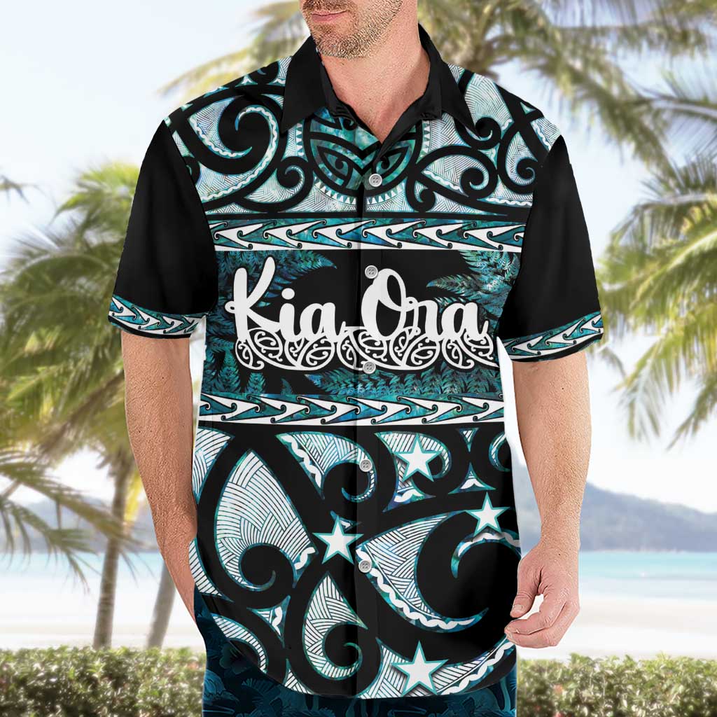Kia Ora New Zealand Hawaiian Shirt Aotearoa Proud Maori Paua Shell Silver Fern - Polynesian Pride