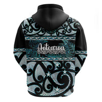 Kia Ora New Zealand Hoodie Aotearoa Proud Maori Paua Shell Silver Fern - Polynesian Pride