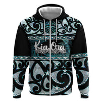 Kia Ora New Zealand Hoodie Aotearoa Proud Maori Paua Shell Silver Fern - Polynesian Pride