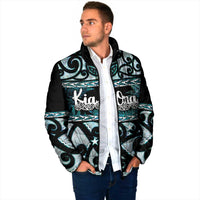 Kia Ora New Zealand Padded Jacket Aotearoa Proud Maori Paua Shell Silver Fern - Polynesian Pride