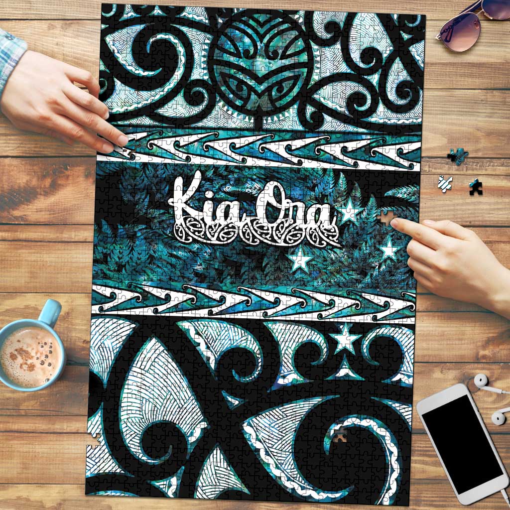 Kia Ora New Zealand Puzzle Aotearoa Proud Maori Paua Shell Silver Fern - Polynesian Pride
