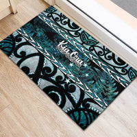 Kia Ora New Zealand Rubber Doormat Aotearoa Proud Maori Paua Shell Silver Fern - Polynesian Pride