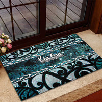 Kia Ora New Zealand Rubber Doormat Aotearoa Proud Maori Paua Shell Silver Fern - Polynesian Pride