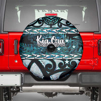 Kia Ora New Zealand Spare Tire Cover Aotearoa Proud Maori Paua Shell Silver Fern - Polynesian Pride