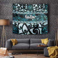 Kia Ora New Zealand Tapestry Aotearoa Proud Maori Paua Shell Silver Fern - Polynesian Pride