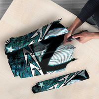 Kia Ora New Zealand Umbrella Aotearoa Proud Maori Paua Shell Silver Fern - Polynesian Pride