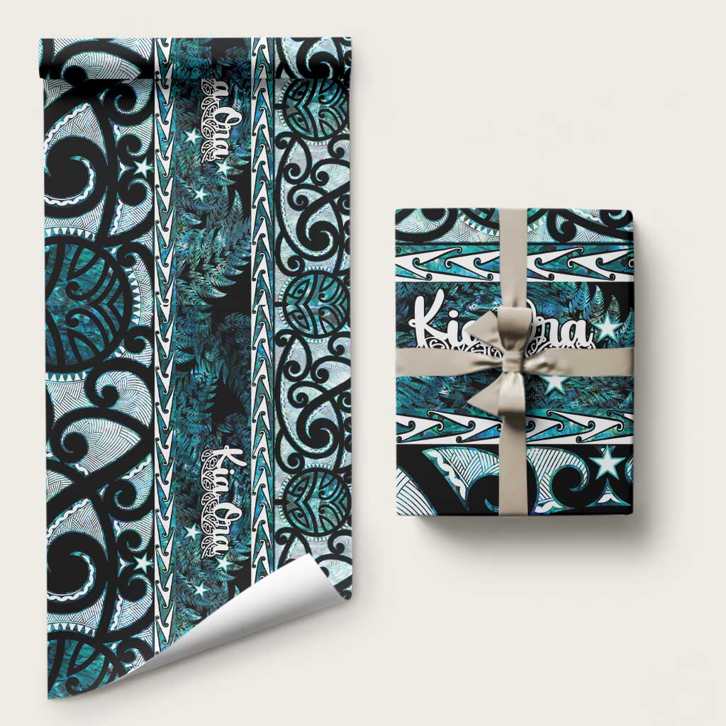 Kia Ora New Zealand Wrapping Paper Aotearoa Proud Maori Paua Shell Silver Fern - Polynesian Pride