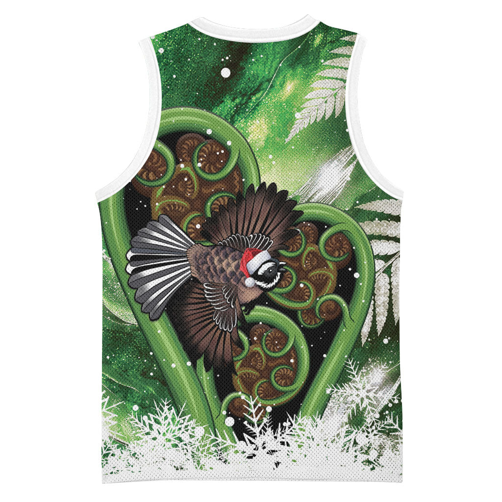 Piwakawaka New Zealand Christmas In July Basketball Jersey NZ Aroha Koru Fern Marble Vibes