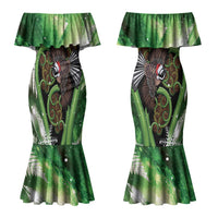 Piwakawaka New Zealand Christmas In July Couples Matching Mermaid Dress and Hawaiian Shirt NZ Aroha Koru Fern Marble Vibes LT14 - Polynesian Pride