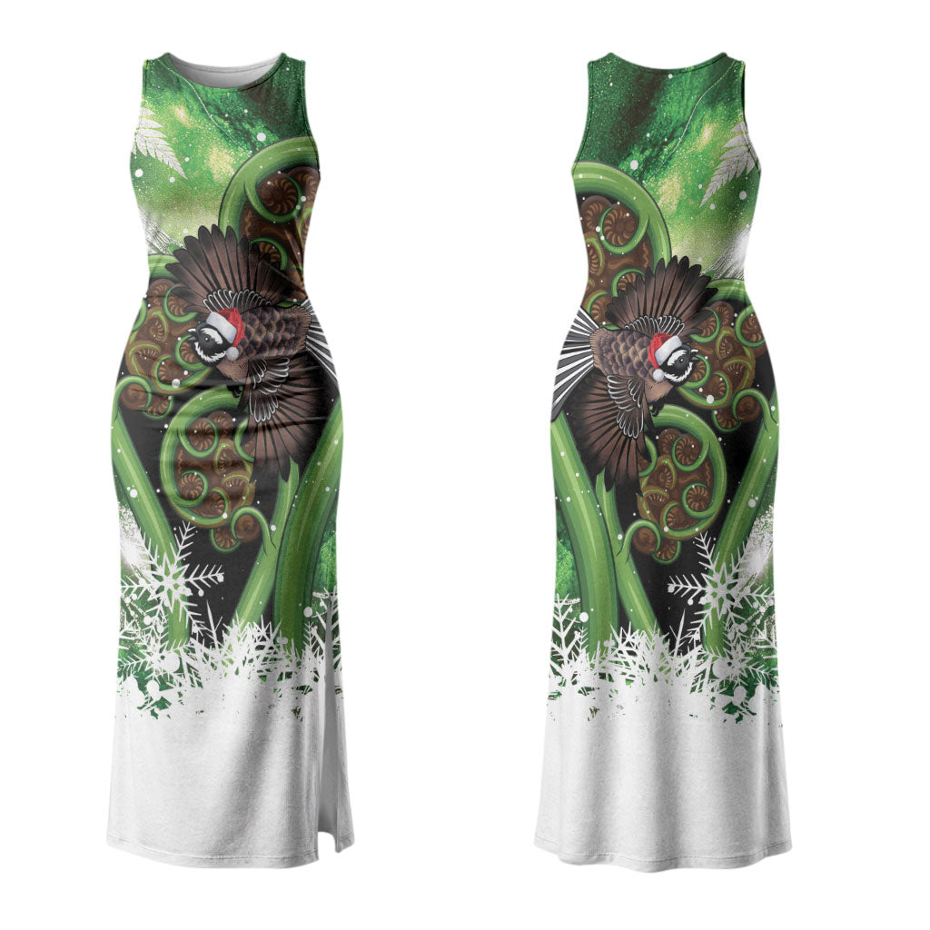 Piwakawaka New Zealand Christmas In July Couples Matching Tank Maxi Dress and Hawaiian Shirt NZ Aroha Koru Fern Marble Vibes LT14 - Polynesian Pride