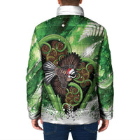 Piwakawaka New Zealand Christmas In July Padded Jacket NZ Aroha Koru Fern Marble Vibes