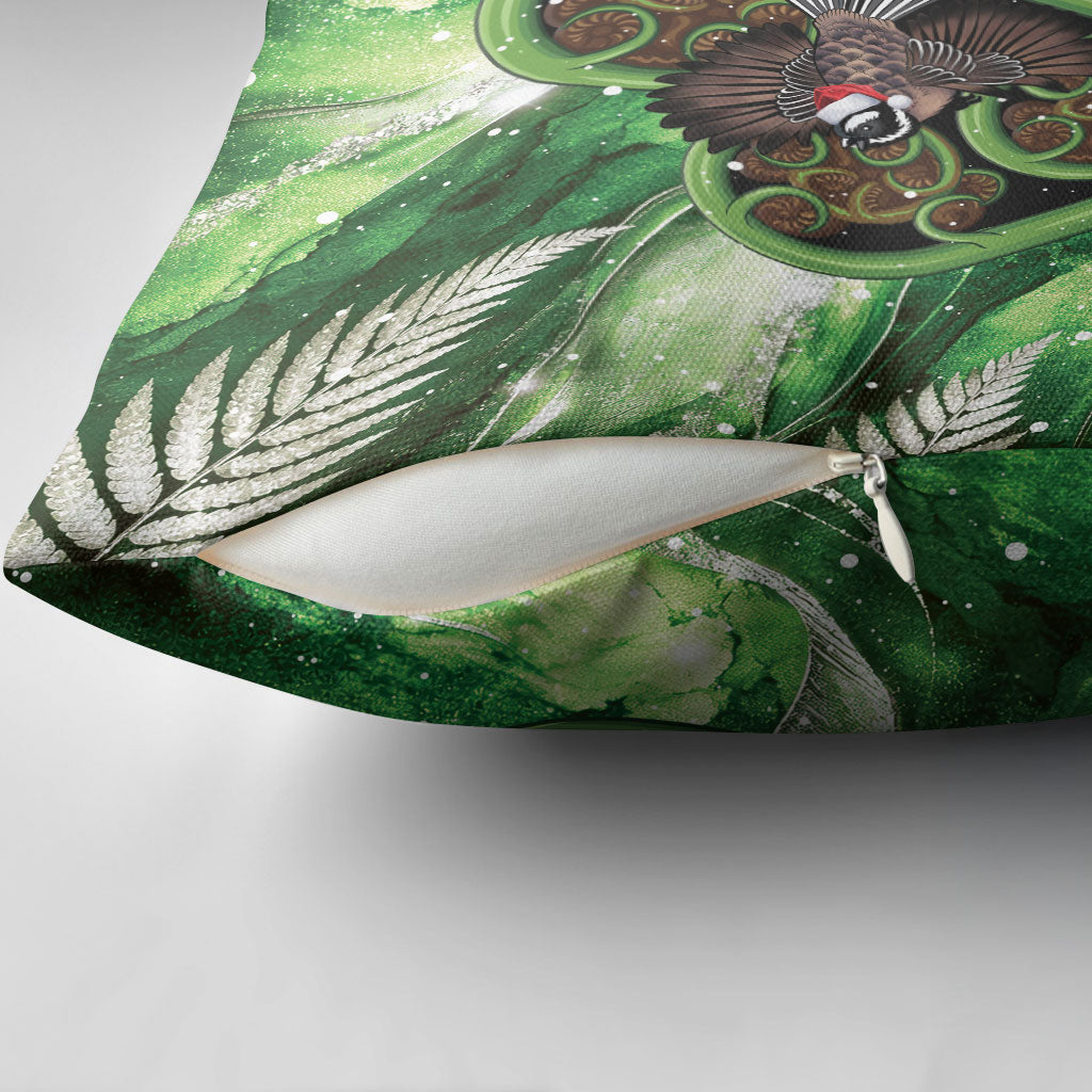 Piwakawaka New Zealand Christmas In July Pillow Cover NZ Aroha Koru Fern Marble Vibes