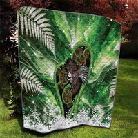 Piwakawaka New Zealand Christmas In July Quilt NZ Aroha Koru Fern Marble Vibes