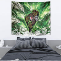 Piwakawaka New Zealand Christmas In July Tapestry NZ Aroha Koru Fern Marble Vibes