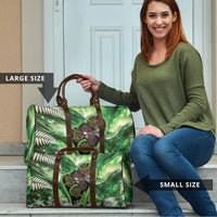 Piwakawaka New Zealand Christmas In July Travel Bag NZ Aroha Koru Fern Marble Vibes