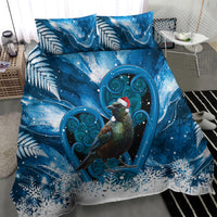 Tui Bird New Zealand Christmas In July Bedding Set NZ Aroha Koru Fern Marble Vibes