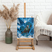 Tui Bird New Zealand Christmas In July Canvas Wall Art NZ Aroha Koru Fern Marble Vibes