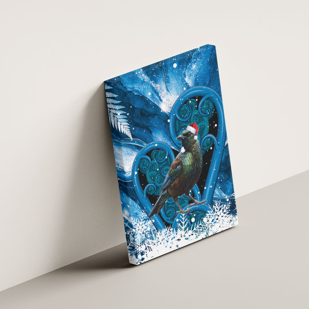 Tui Bird New Zealand Christmas In July Canvas Wall Art NZ Aroha Koru Fern Marble Vibes