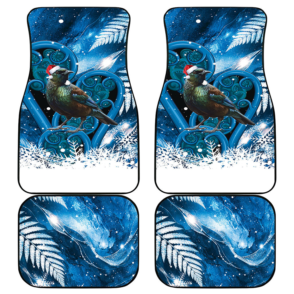 Tui Bird New Zealand Christmas In July Car Mats NZ Aroha Koru Fern Marble Vibes