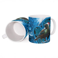 Tui Bird New Zealand Christmas In July Ceramic Mug NZ Aroha Koru Fern Marble Vibes