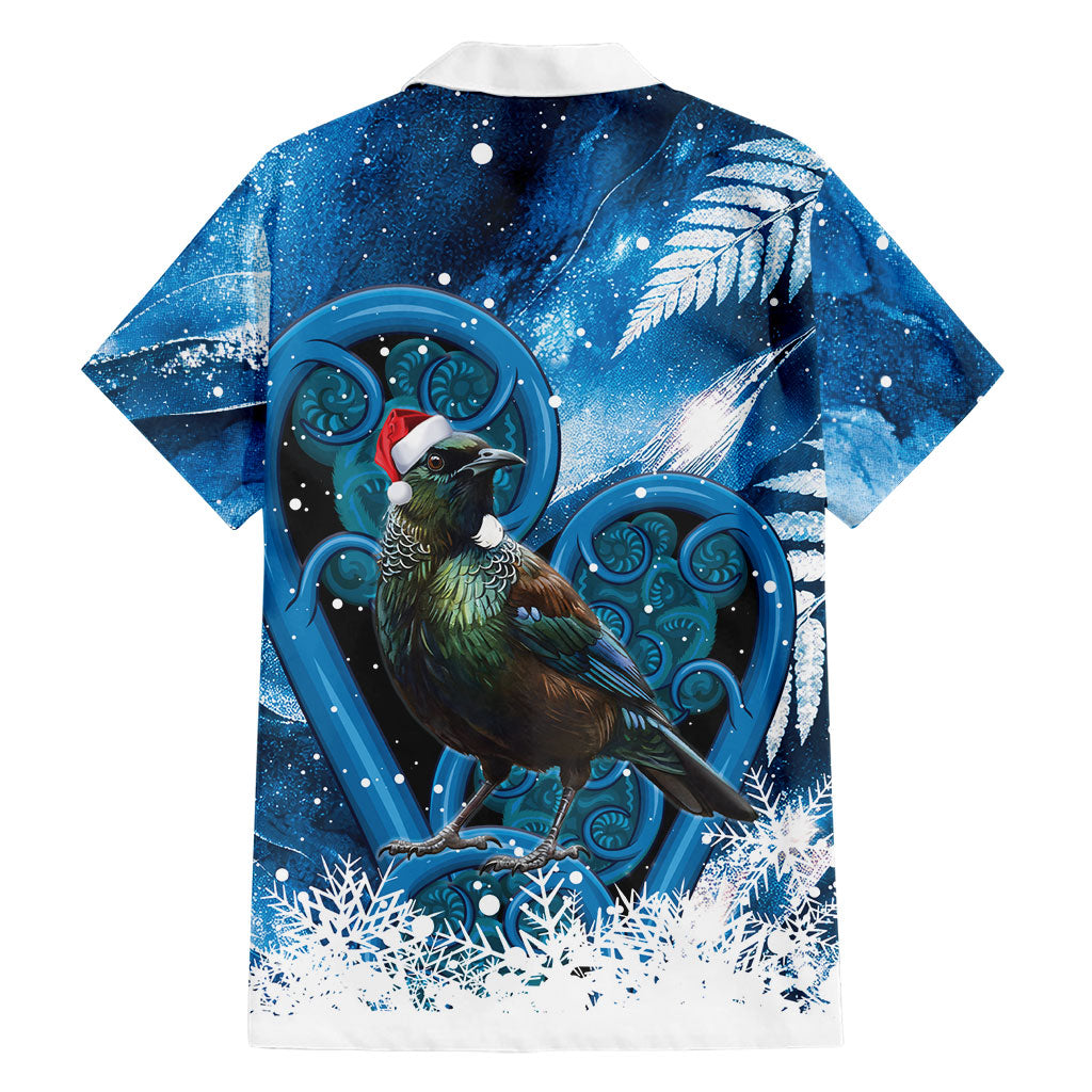 Tui Bird New Zealand Christmas In July Family Matching Summer Maxi Dress and Hawaiian Shirt NZ Aroha Koru Fern Marble Vibes