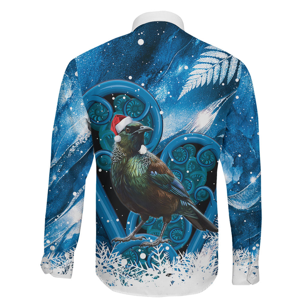 Tui Bird New Zealand Christmas In July Family Matching Tank Maxi Dress and Hawaiian Shirt NZ Aroha Koru Fern Marble Vibes
