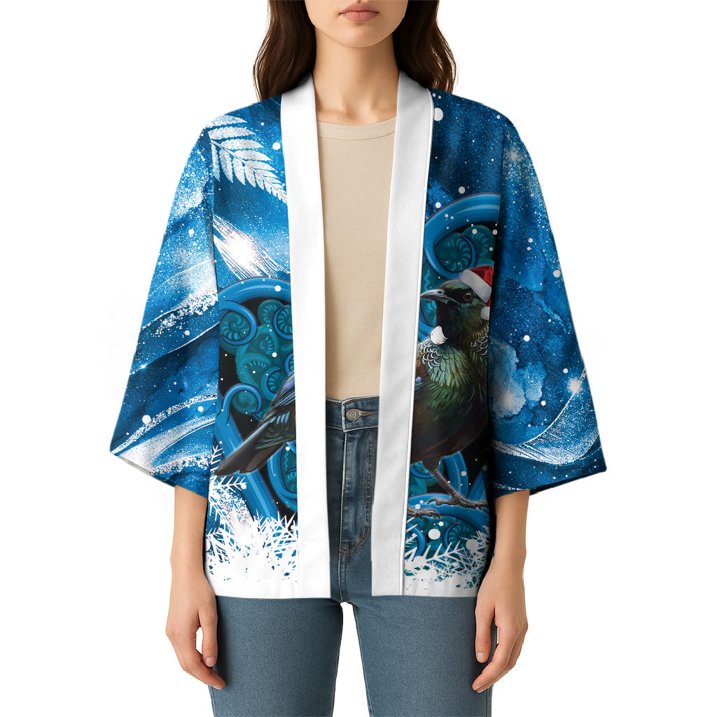 Tui Bird New Zealand Christmas In July Kimono NZ Aroha Koru Fern Marble Vibes