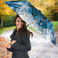 Tui Bird New Zealand Christmas In July Umbrella NZ Aroha Koru Fern Marble Vibes