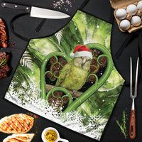 Kakapo New Zealand Christmas In July Apron NZ Aroha Koru Fern Marble Vibes