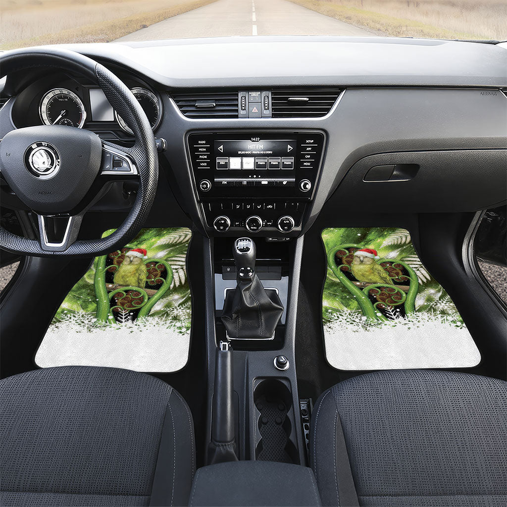 Kakapo New Zealand Christmas In July Car Mats NZ Aroha Koru Fern Marble Vibes