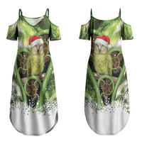 Kakapo New Zealand Christmas In July Couples Matching Summer Maxi Dress and Hawaiian Shirt NZ Aroha Koru Fern Marble Vibes LT14 - Polynesian Pride